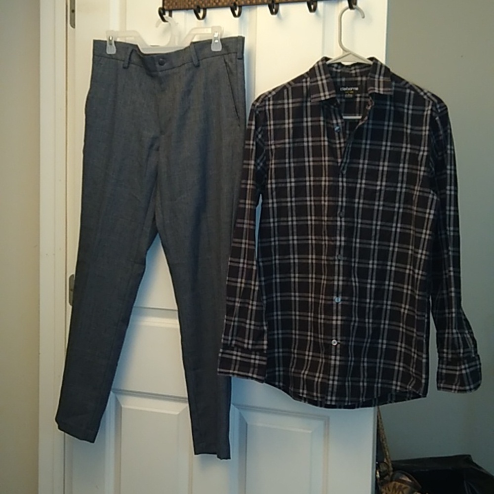 Men's bundle Van Heusen pants and Claiborne shirt